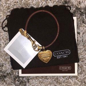 Leather heart Coach bracelet